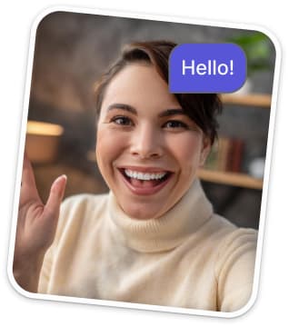 woman saying hello